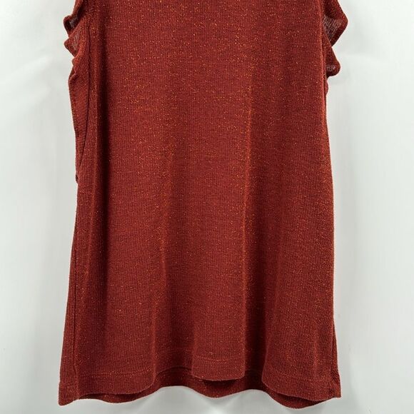 Madewell Metallic Ruffle Tank Rust XS - Picture 5 of 7